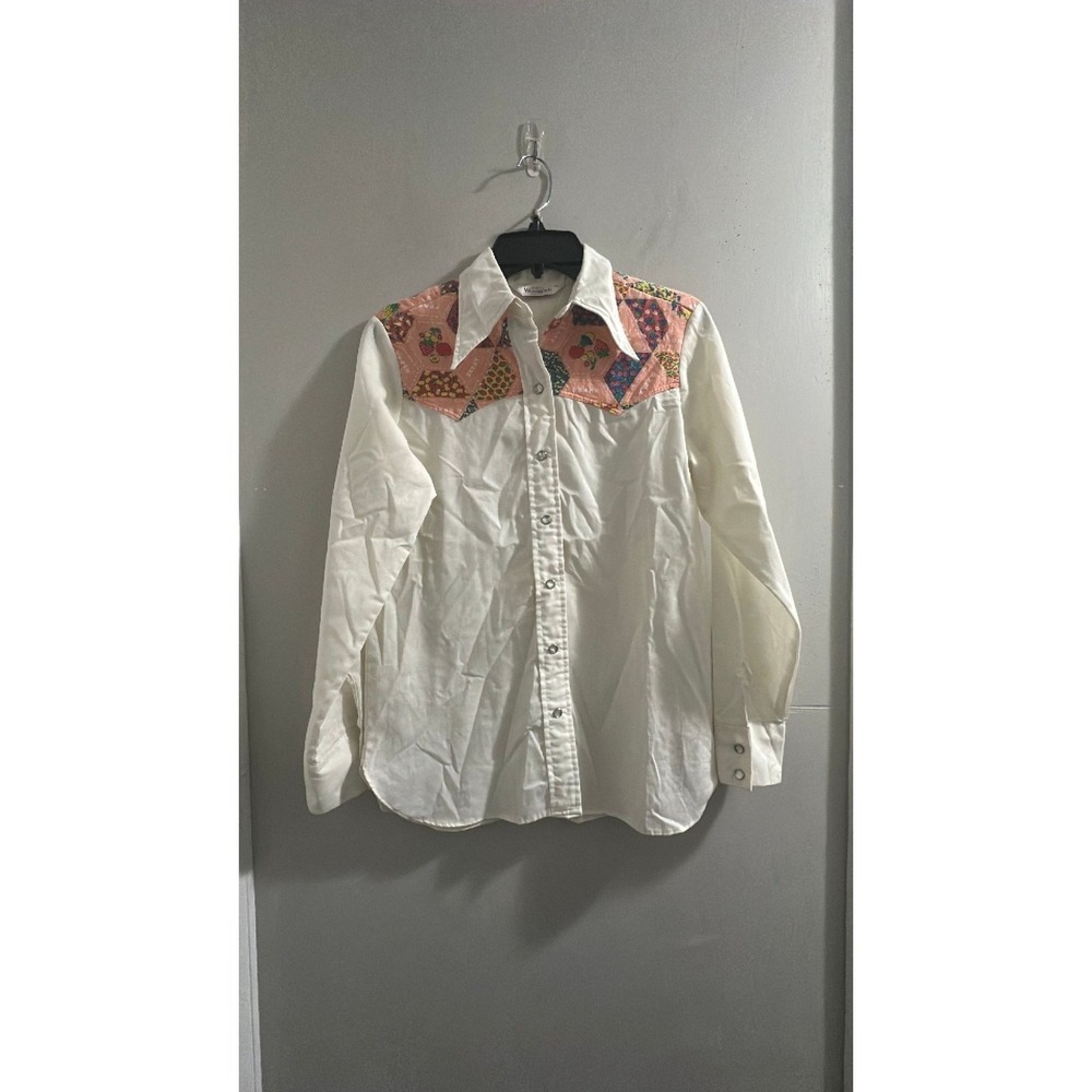 vintage wrangler fruit‎ snap western shirt Made in the USA Size 36